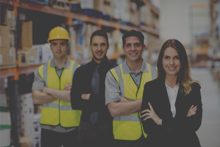 Warehouse manager and employees